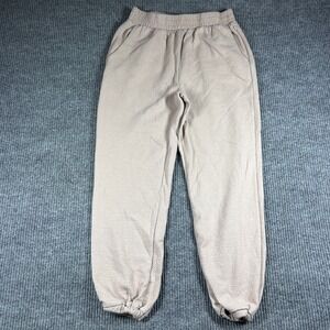 Balance Collection Pants Womens L Tan Textured Elastic Waist Jogger Sweatpants